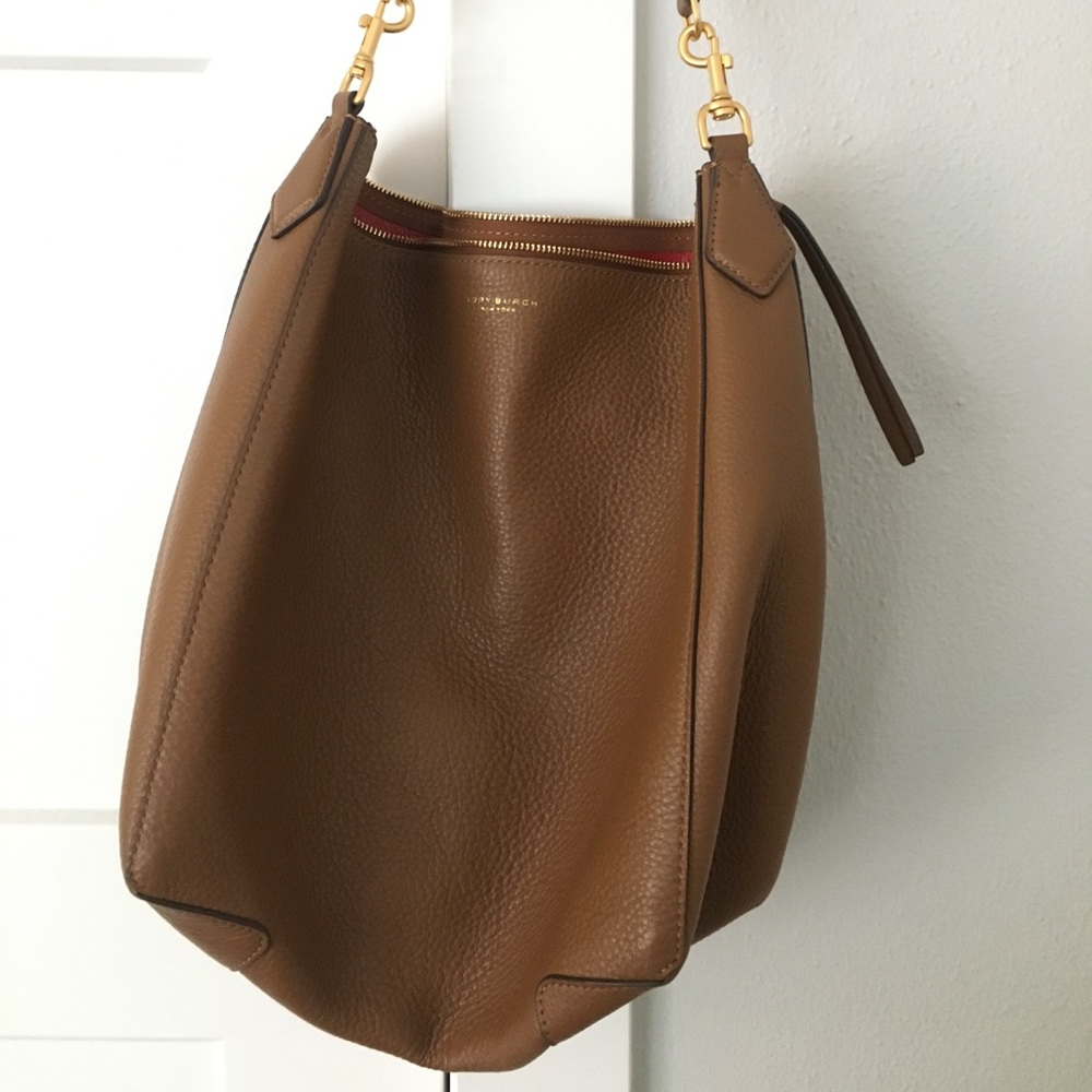 Tory Burch Camel Leather Tote Bag